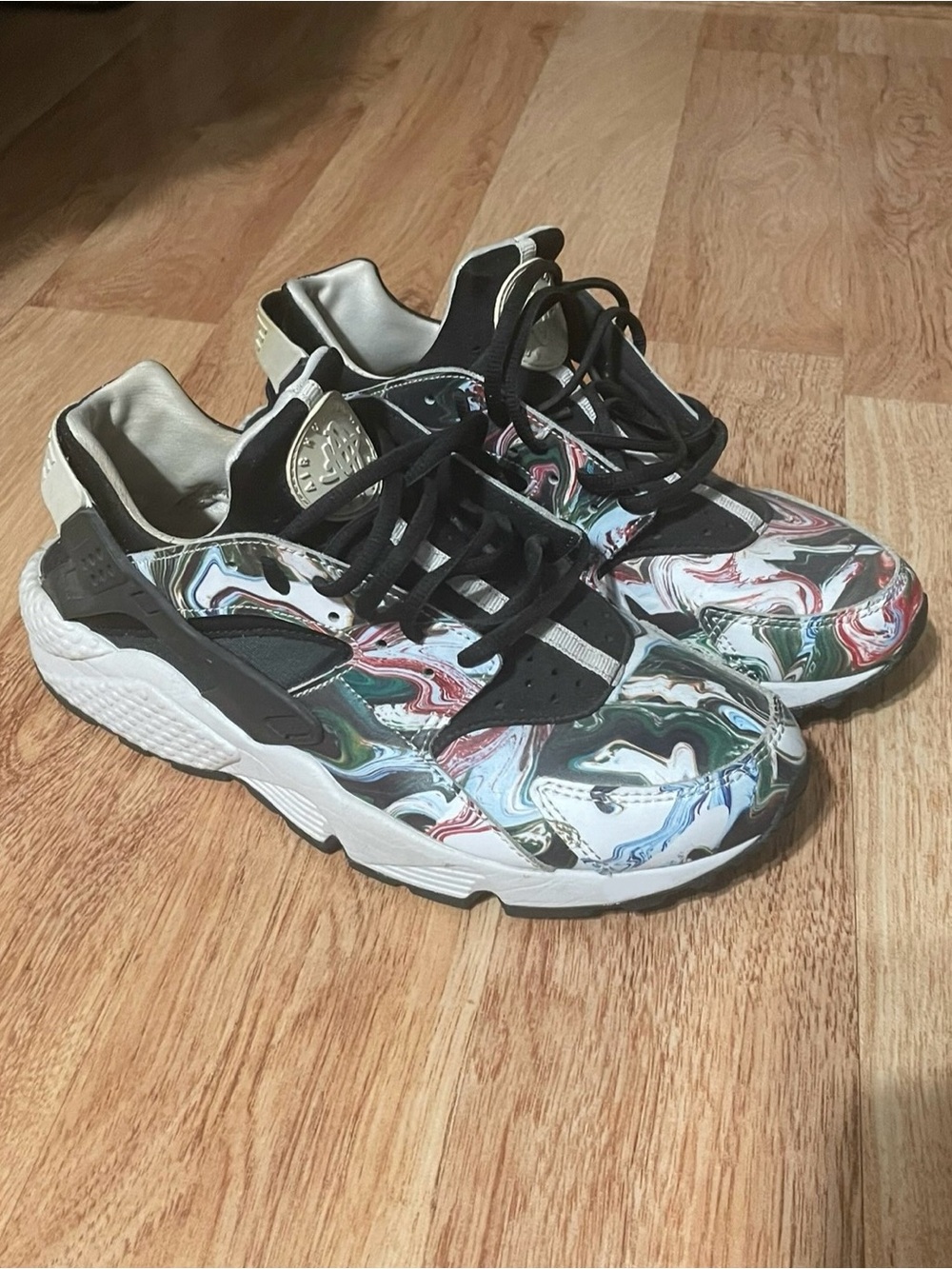 Nike Women’s Marble Print Low-Top Sneakers in Black, White, Red, Green, Blue